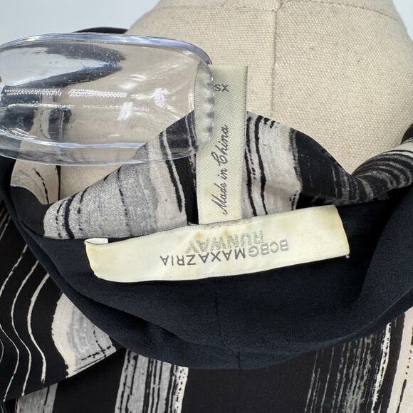 Vintage Y2K BCBGMaxazria Runway Geometric Print Asymmetrical Wrap Top, Size XS - Picture 6 of 8